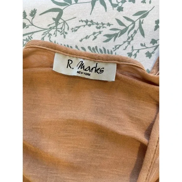 R Marks Women's XL Draped Ruched Front Top Rayon Short Sleeve Blouse Grimlincore - Picture 7 of 9